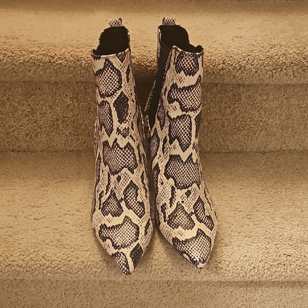 Calvin Klein Snakeskin Pattern Ankle Boots